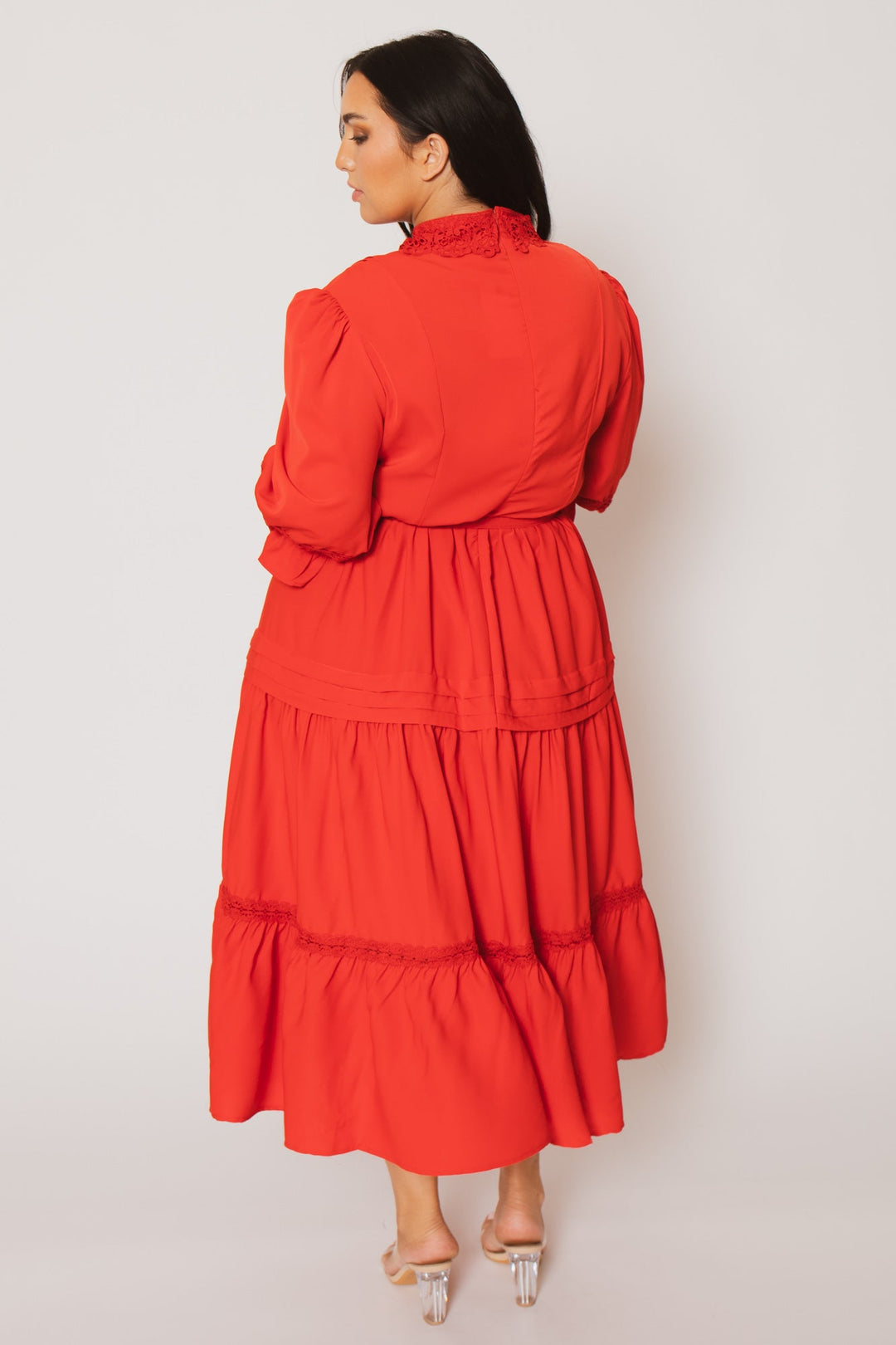Plus Size Victoria Maxi Dress -Red LG / Red at Curvy Sense