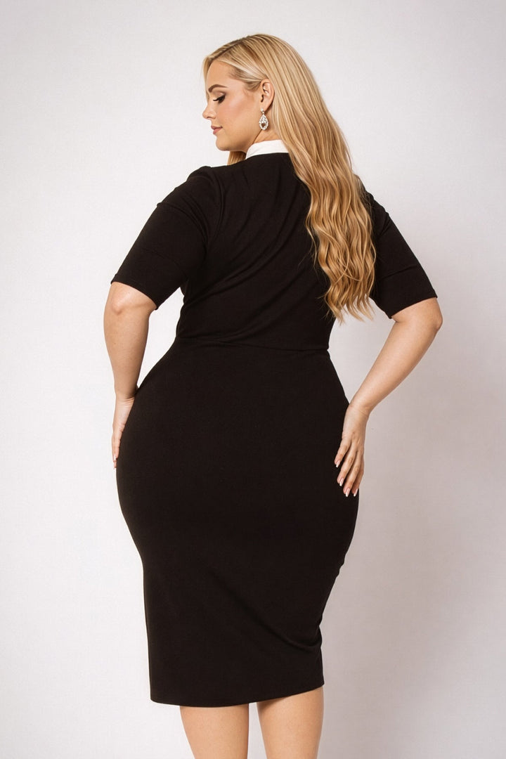 Curvy Sense Inc. Dresses Plus Size Vienna Bow Dress - Black