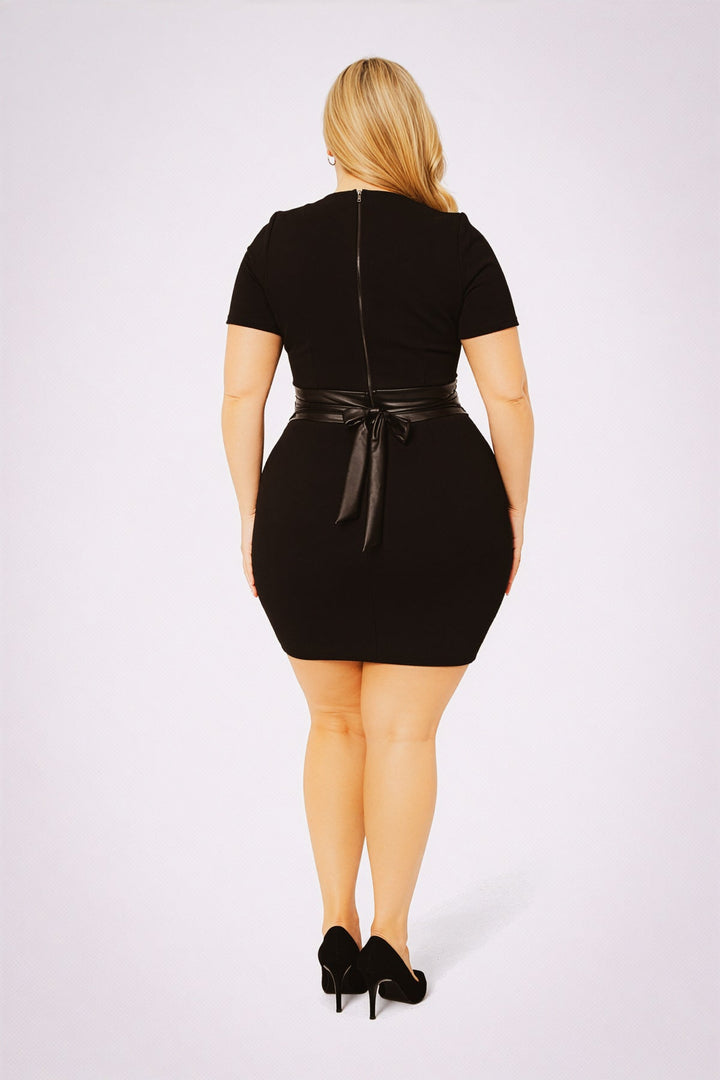 Curvy Sense Inc. Dresses Plus Size Wendy Cinched Dress - Black