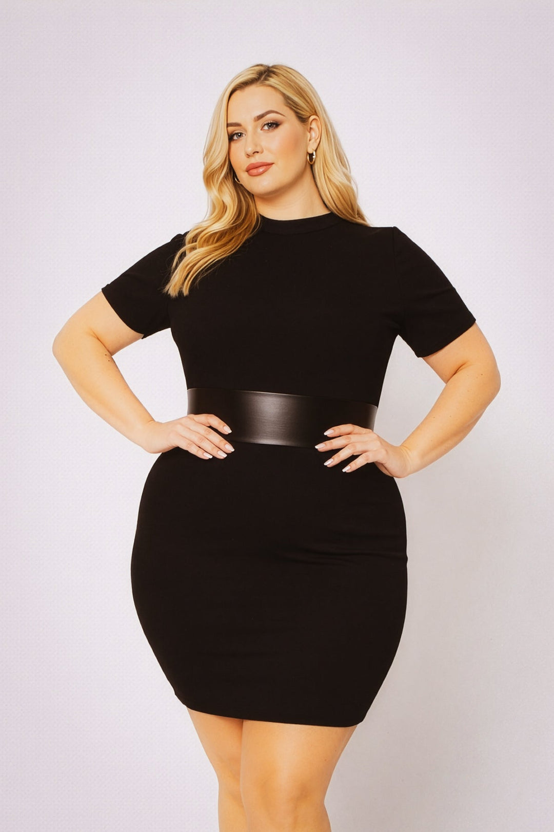 Curvy Sense Inc. Dresses Plus Size Wendy Cinched Dress - Black