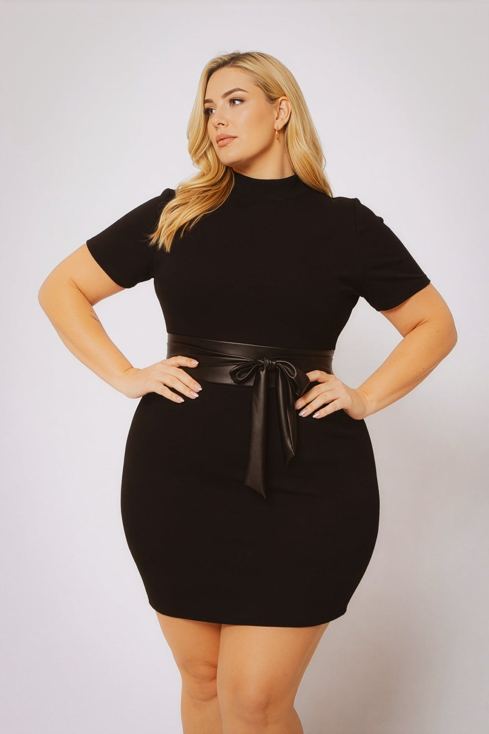 Curvy Sense Inc. Dresses Plus Size Wendy Cinched Dress - Black