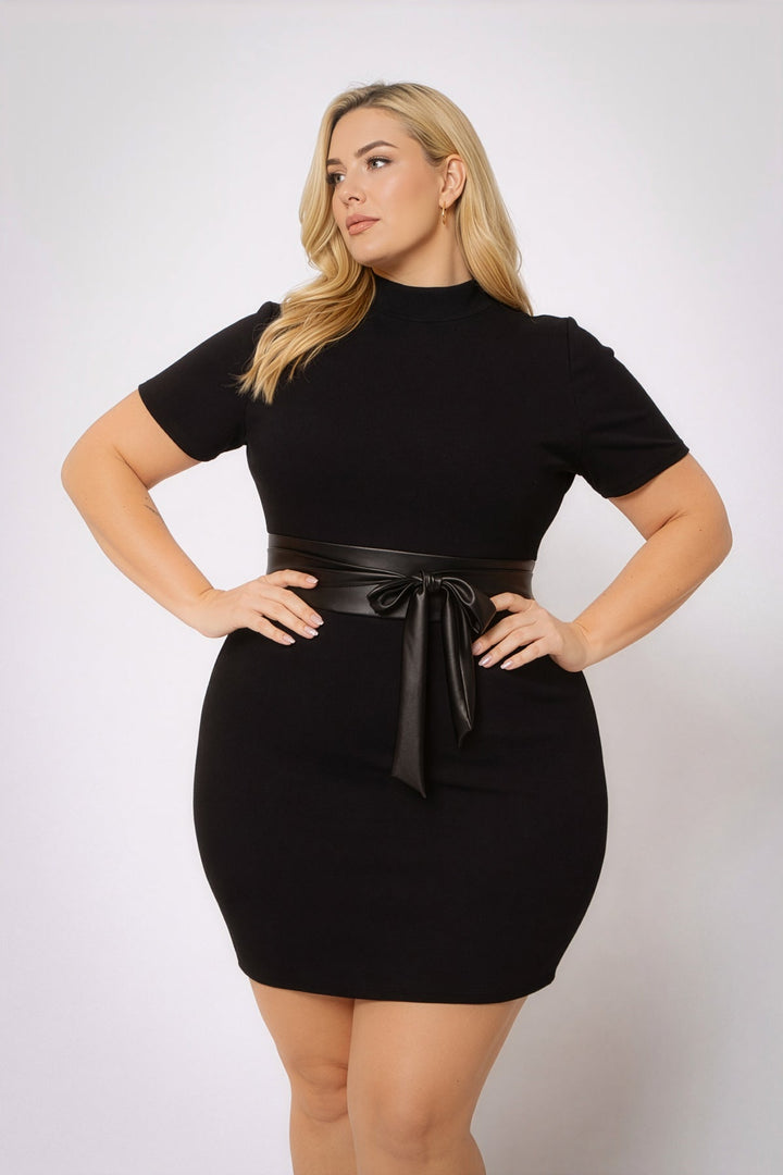 Curvy Sense Inc. Dresses Plus Size Wendy Cinched Dress - Black