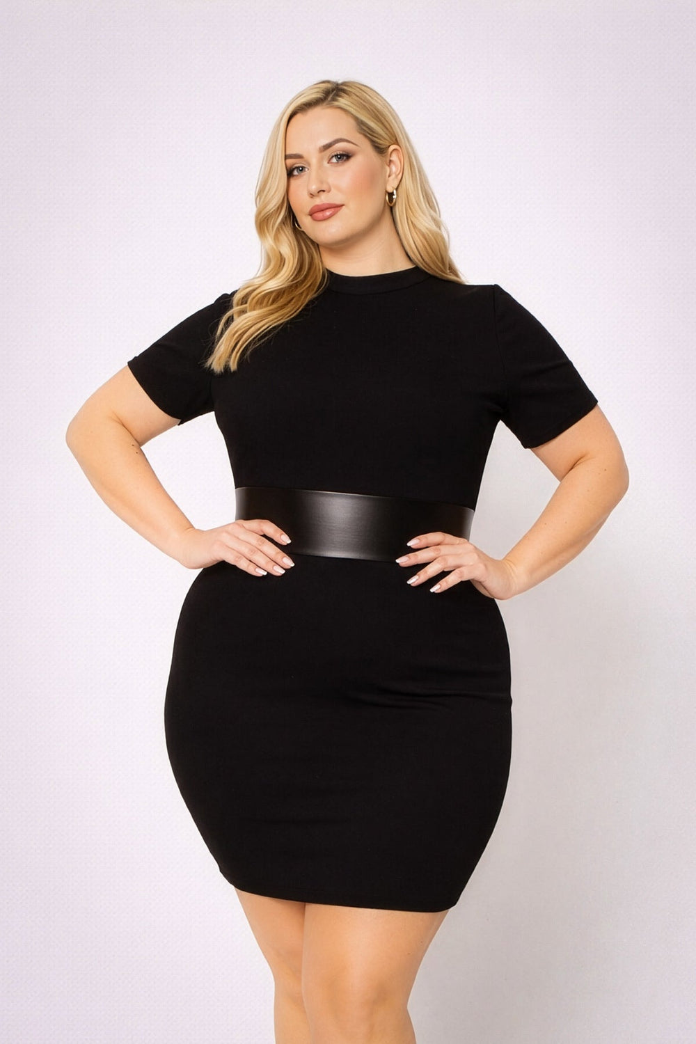 Curvy Sense Inc. Dresses Plus Size Wendy Cinched Dress - Black