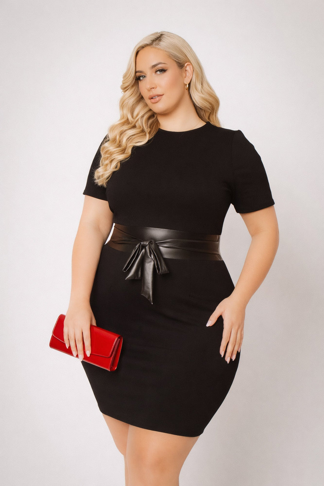Curvy Sense Inc. Dresses Plus Size Wendy Cinched Dress - Black