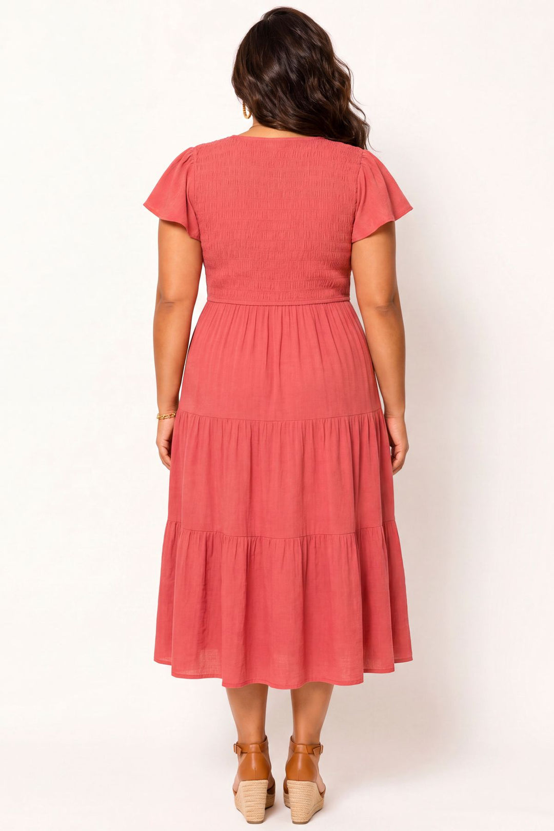 blue pepper Dresses Plus Size Willow Breeze Midi Dress - Marsala
