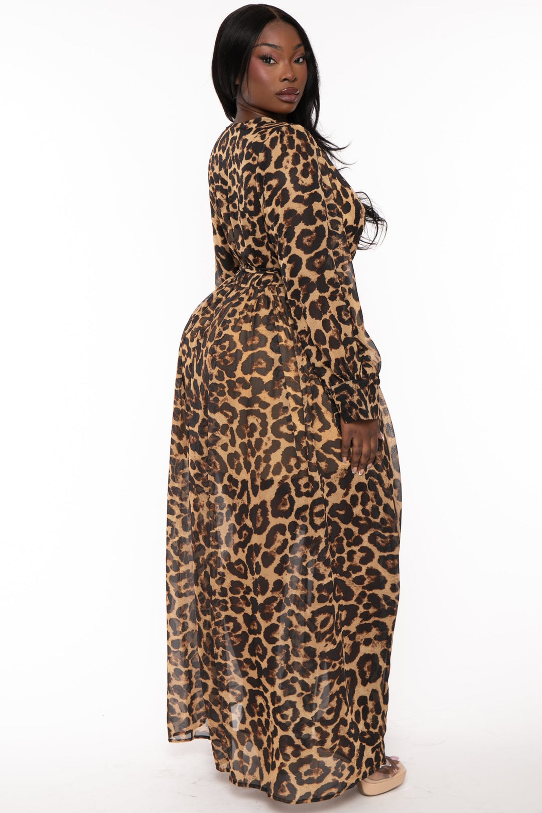 Dress Day Dresses Plus Size Xandra Leopard  Maxi Dress - Brown