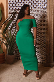Curvy Sense Dresses Plus Size Xaria  Tube Maxi Dress - Green