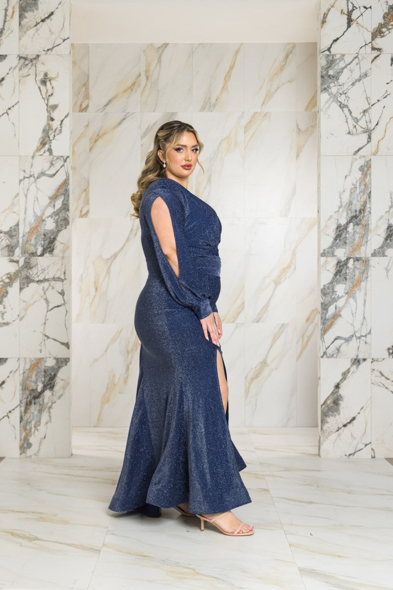 RICARICA Dresses Plus Size Zendy Sparkle   Gown - Navy