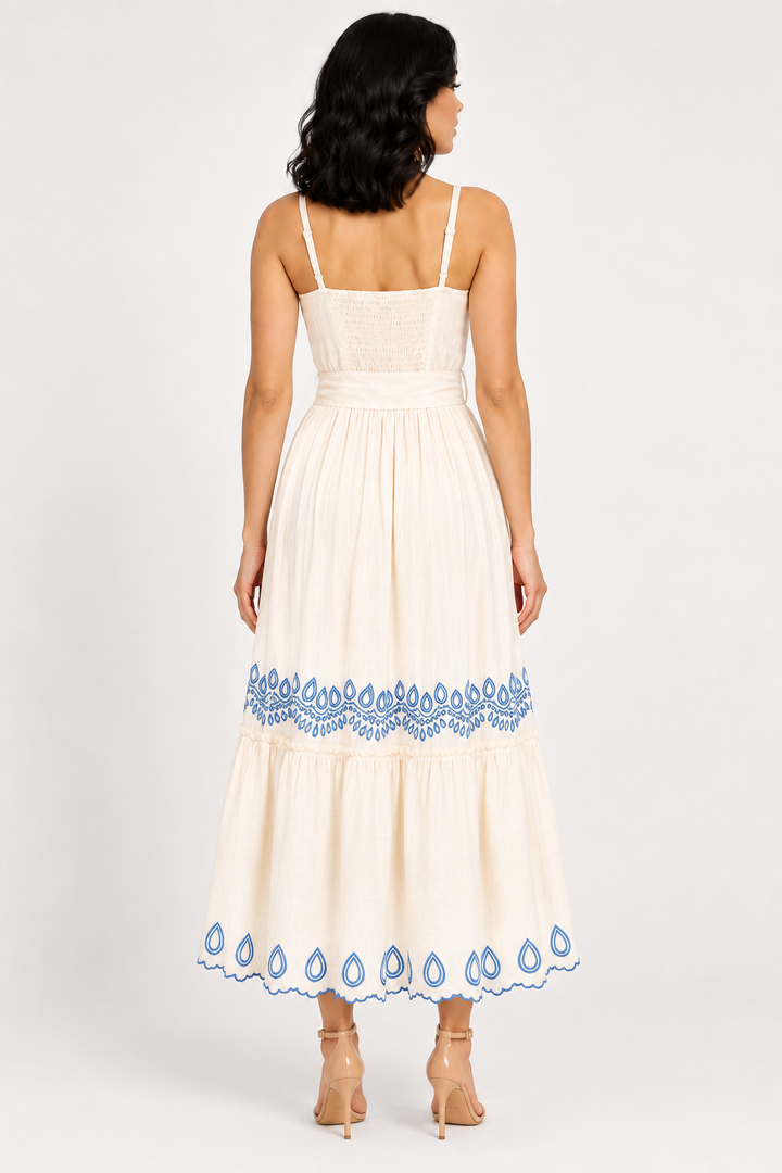 zah DRESSES Thalia Embroidered Maxi Dress - Ivory