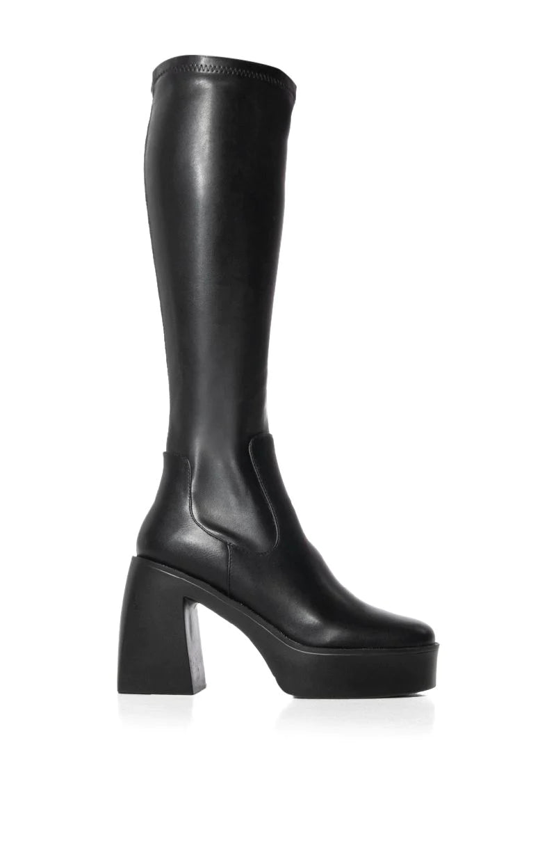 Stretch Nashla Knee High Boots - Black – Curvy Sense