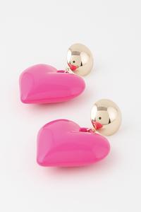 H&D Handbags Pink Be Your Heart Earrings- Fuschia