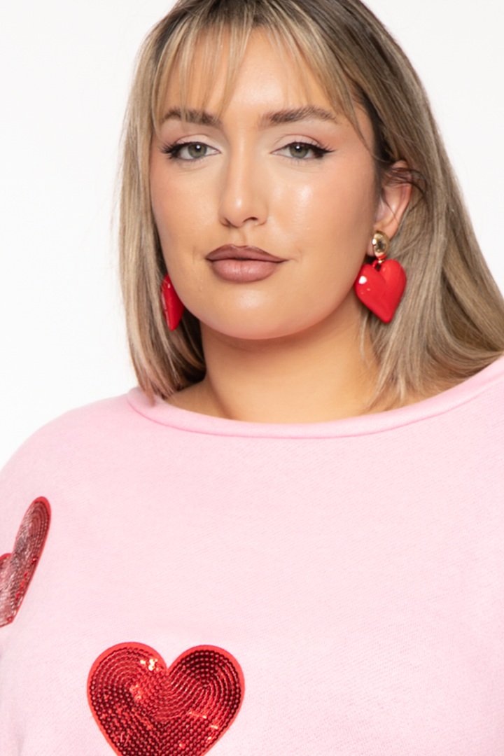 H&D Handbags Red Be Your Heart Earrings- Red