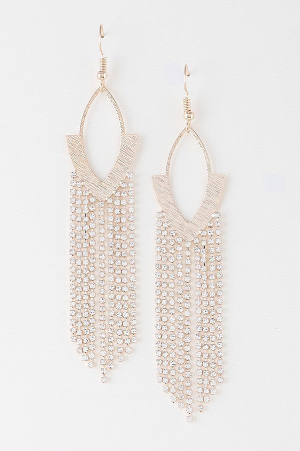 H&D Handbags Gold Cascade Fringe Earrings- Gold