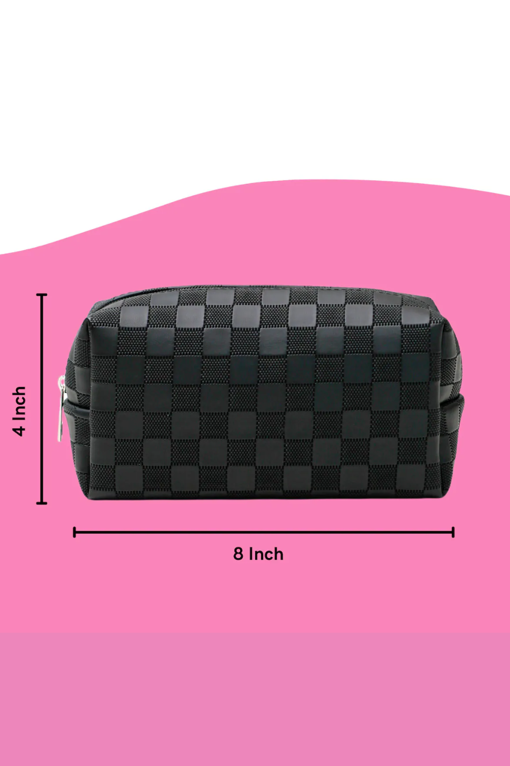 ZENANA Handbags Gaga Monogram Cosmetic Bag -Black