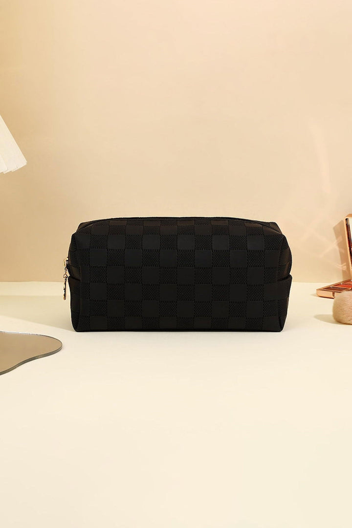 ZENANA Handbags Gaga Monogram Cosmetic Bag -Black