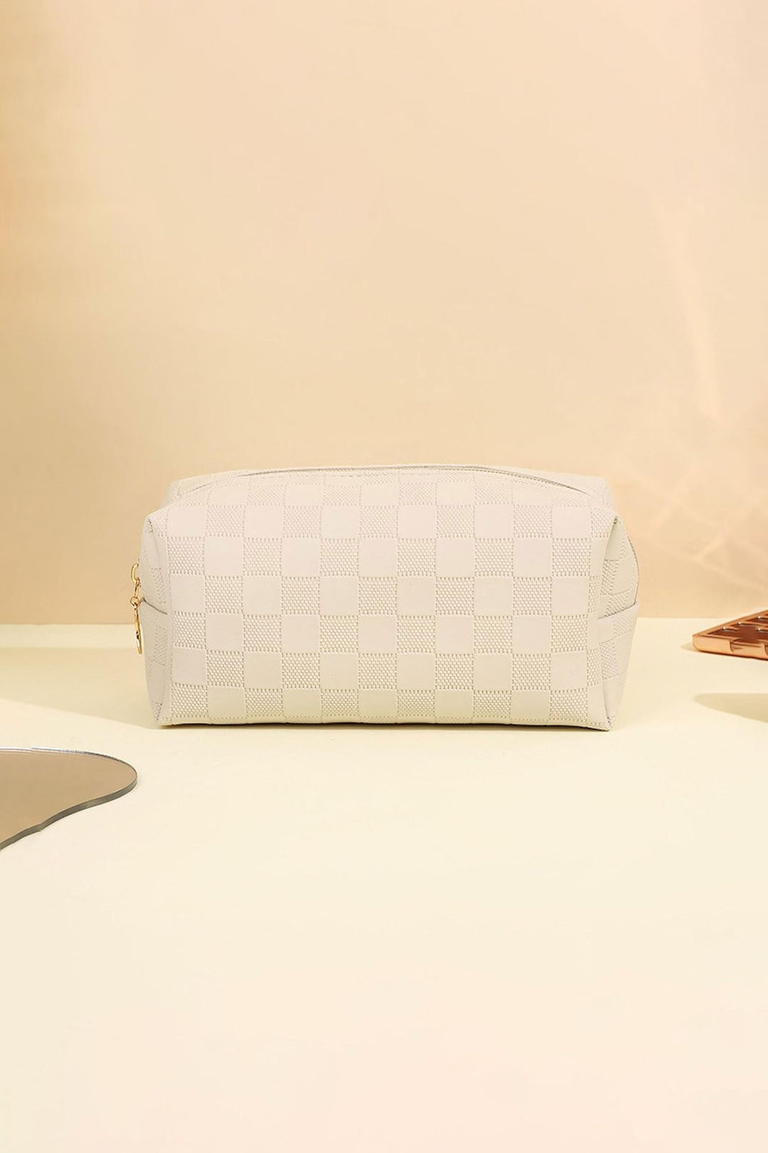 ZENANA Handbags Gaga Monogram Cosmetic Bag - Ivory