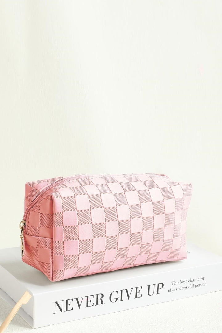 ZENANA Handbags Gaga Monogram Cosmetic Bag - Pink