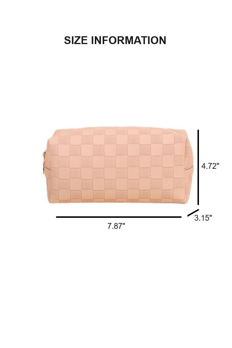 ZENANA Handbags Gaga Monogram Cosmetic Bag - Pink