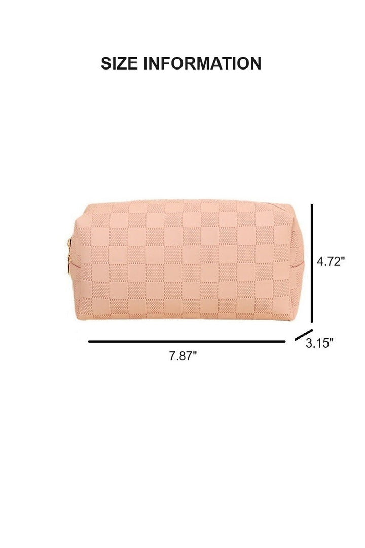 ZENANA Handbags Gaga Monogram Cosmetic Bag - Pink