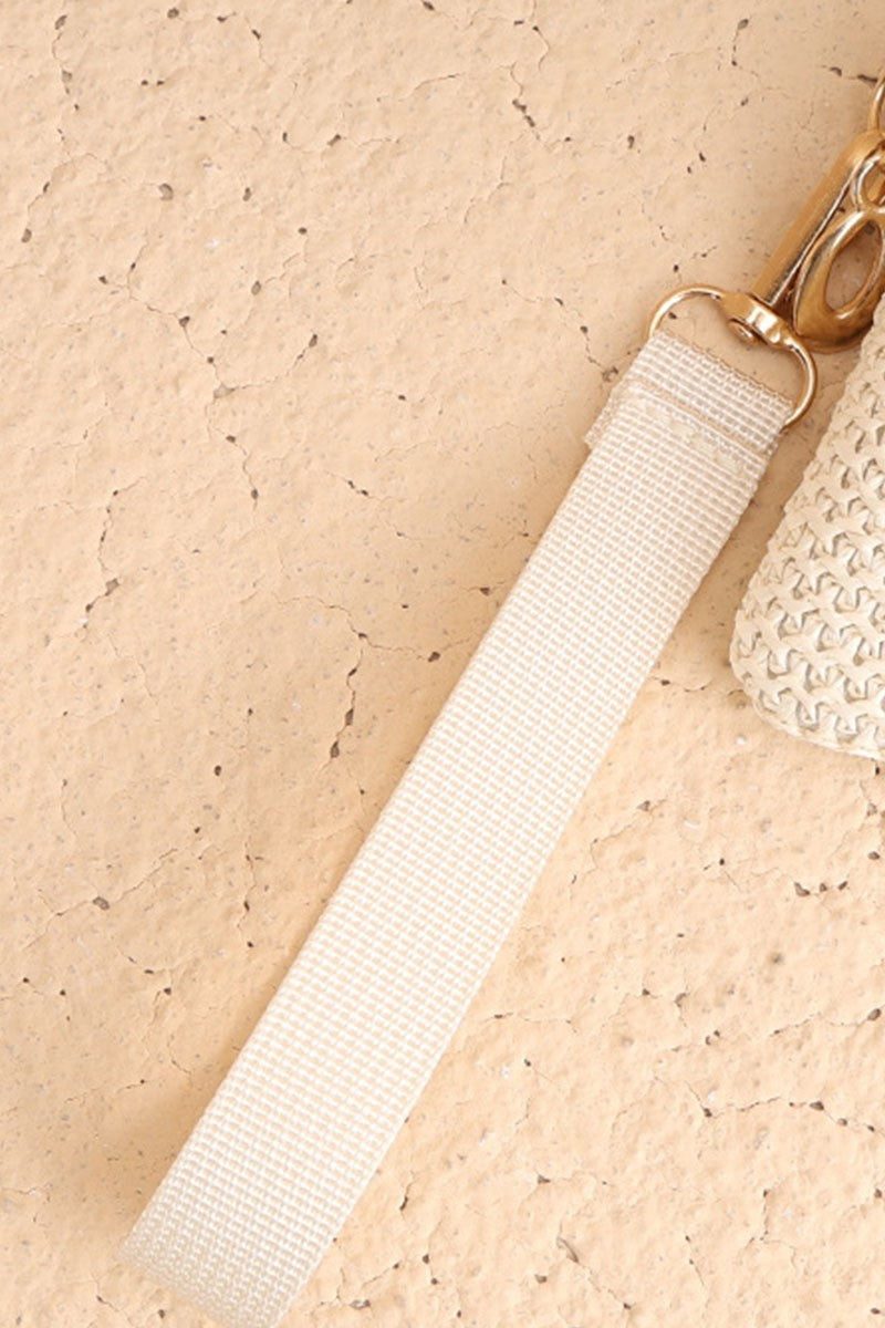 ZENANA Handbags Lavinia Woven Straw Wristlet Bag - Ivory