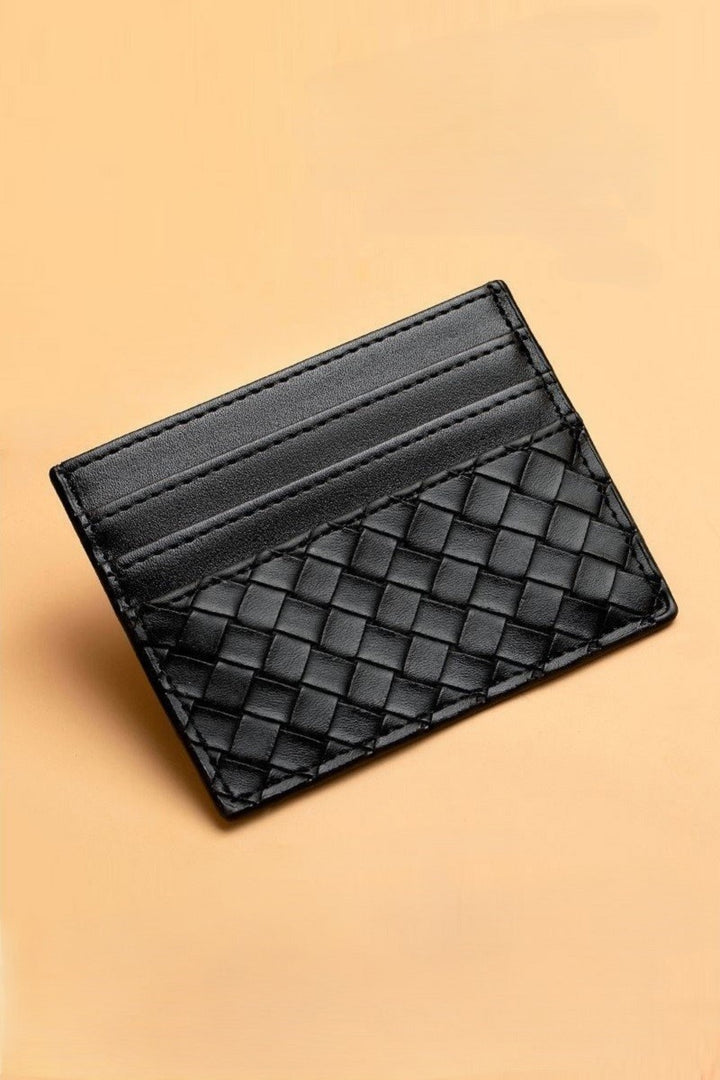 ZENANA Handbags Sabrina Slim Woven Card Wallet - Black