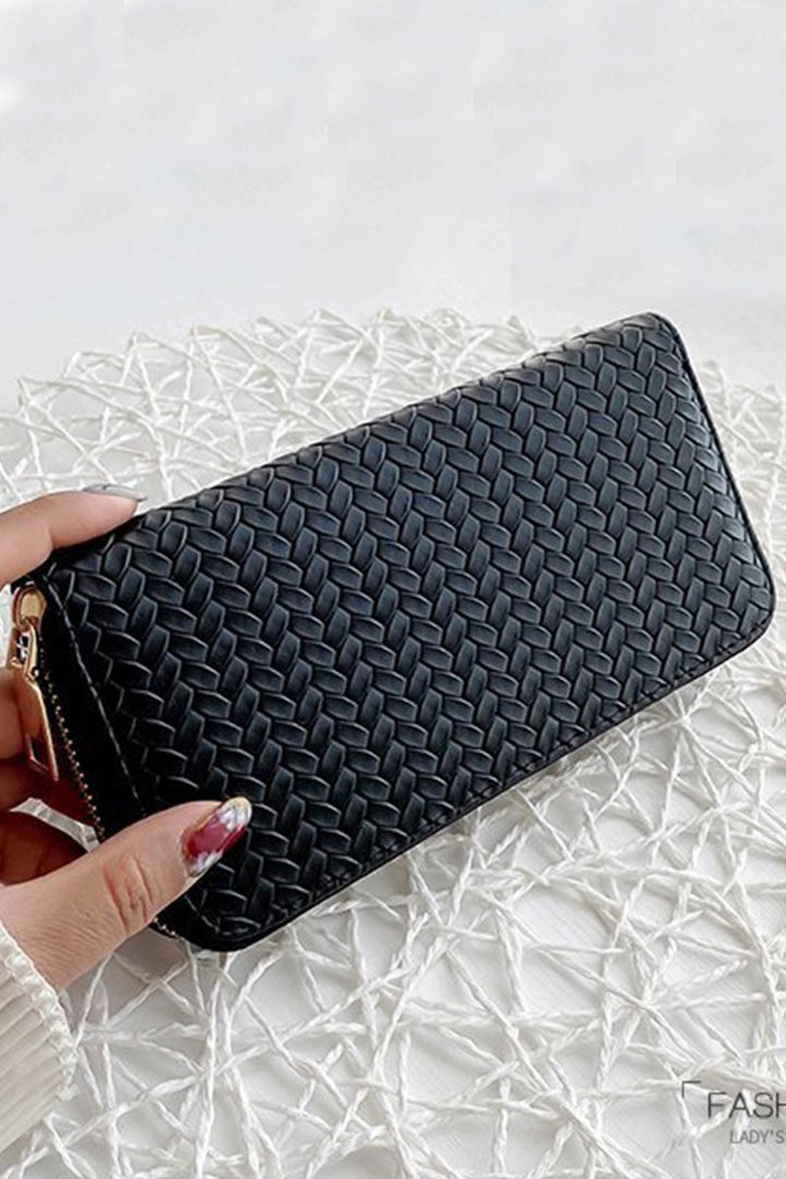 ZENANA Handbags Serahine Woven Long Wallet - Black