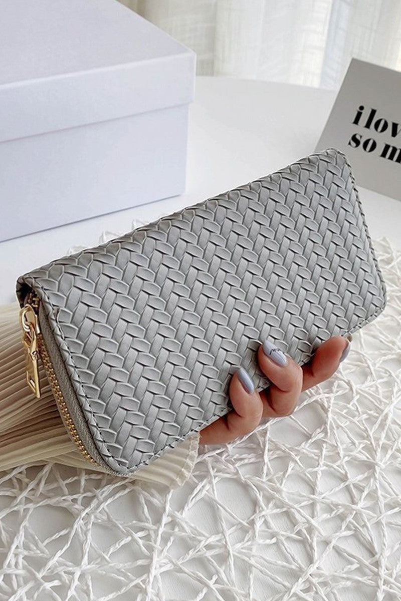 ZENANA Handbags Seraphine Woven Long Wallet - Gray