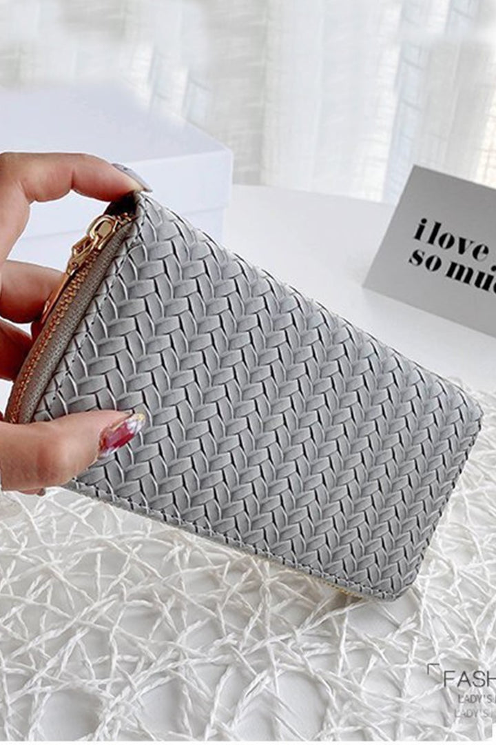 ZENANA Handbags Seraphine Woven Long Wallet - Gray