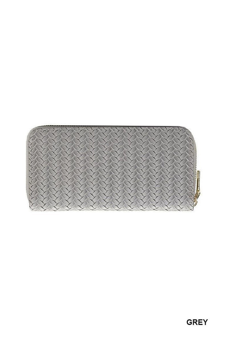 ZENANA Handbags Seraphine Woven Long Wallet - Gray