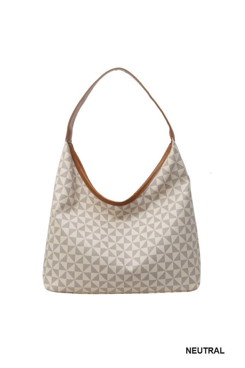 ZENANA Handbags Venice Hobo Shoulder Bag - Ivory