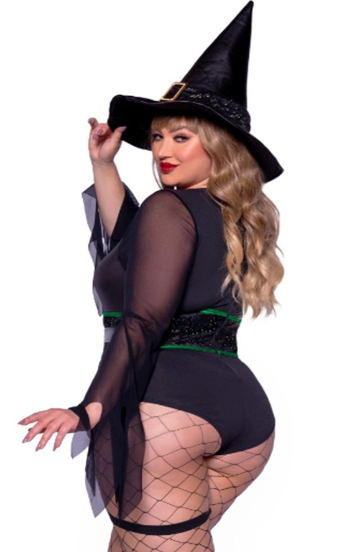 DONNA DI CAPRI Intimates Plus Size 2 piece Sexy Witch Costume-Black