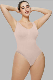CHICCTHY TOP Intimates Plus Size Snatched tank bodysuit Shapewear- Nude
