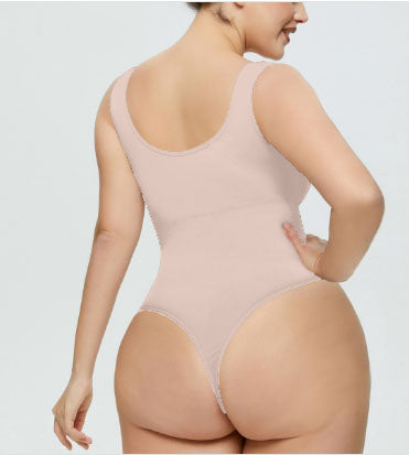 CHICCTHY TOP Intimates Plus Size Snatched tank bodysuit Shapewear- Nude
