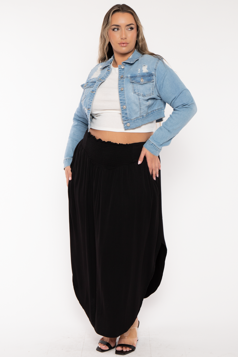 Wax Jean Jackets And Outerwear Plus Size Austin Destroyed Denim  Jacket - Light Wash