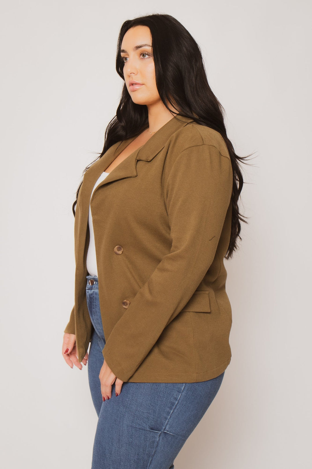CULTURE CODE Jackets And Outerwear Plus Size Effortless Chic Jacket - Olive