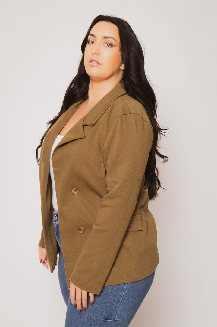 CULTURE CODE Jackets And Outerwear Plus Size Effortless Chic Jacket - Olive
