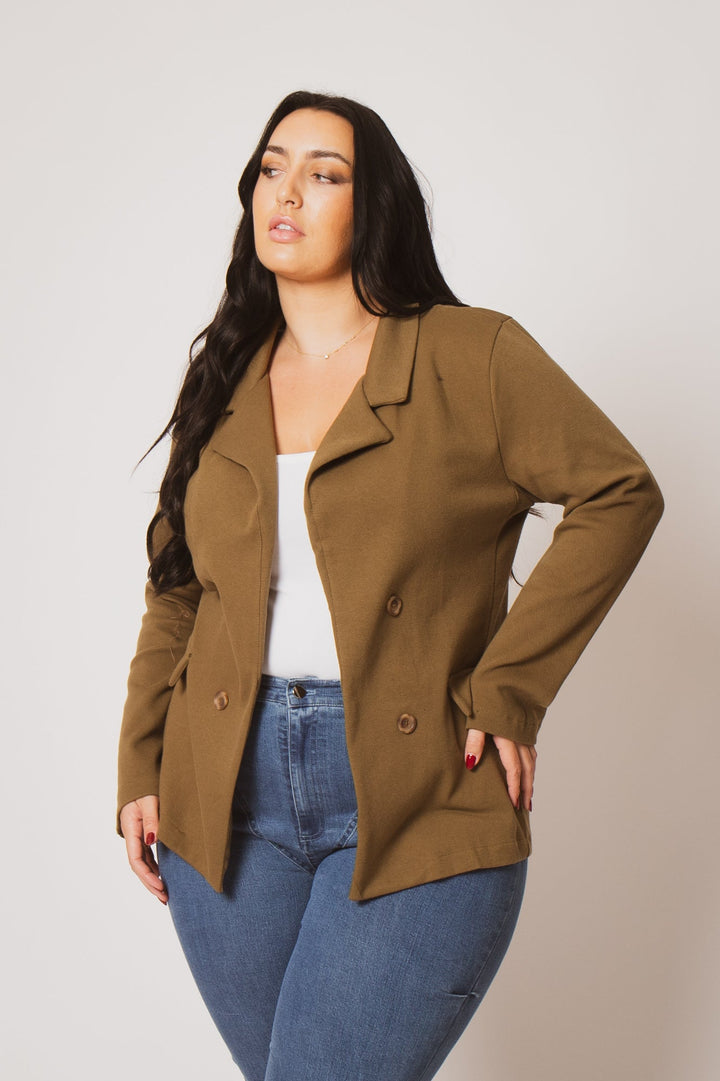 CULTURE CODE Jackets And Outerwear Plus Size Effortless Chic Jacket - Olive