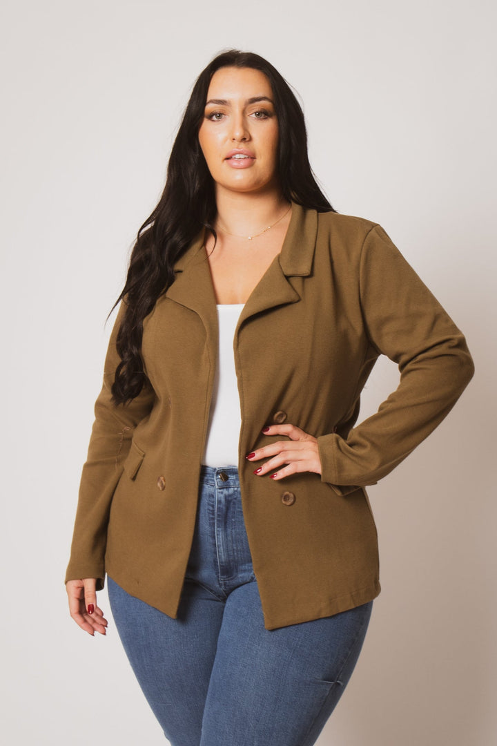 CULTURE CODE Jackets And Outerwear Plus Size Effortless Chic Jacket - Olive