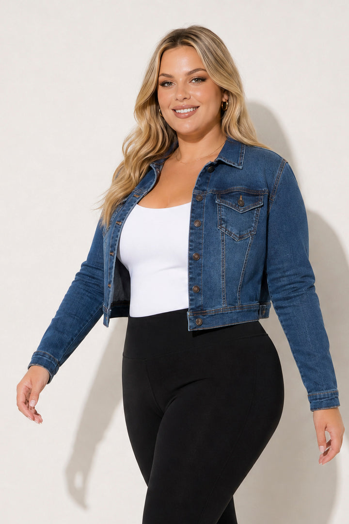 Wax Jean Jackets And Outerwear Plus Size Everyday Denim Jacket - Dark Wash