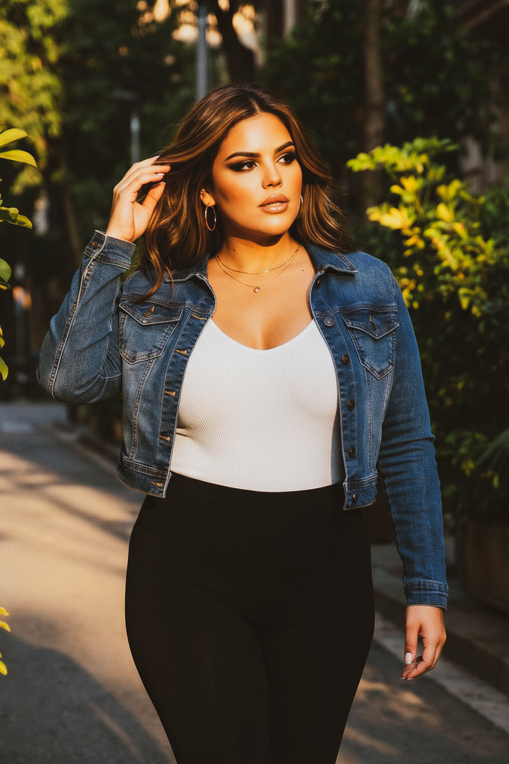 Wax Jean Jackets And Outerwear Plus Size Everyday Denim Jacket - Dark Wash