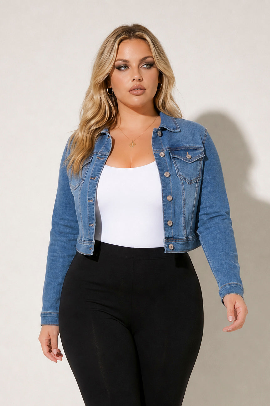 Wax Jean Jackets And Outerwear Plus Size Everyday Denim Jacket - Medium Wash