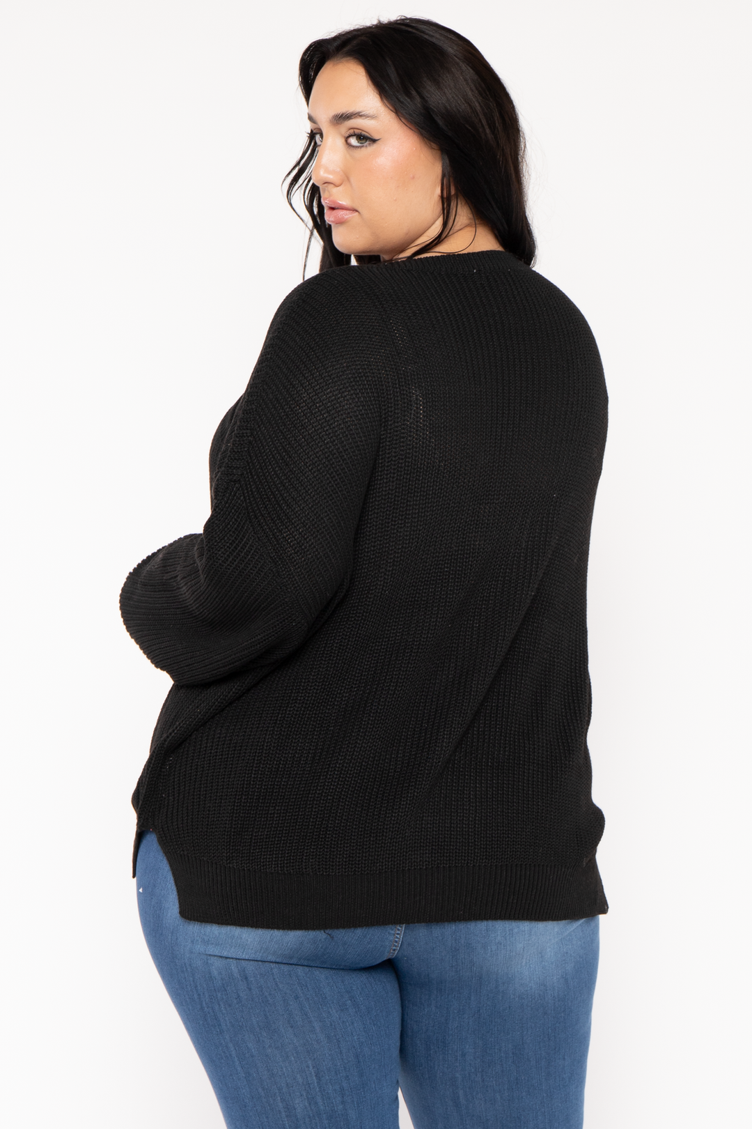 GEE GEE Jackets And Outerwear Plus Size Ria Knitted Sweater  - Black