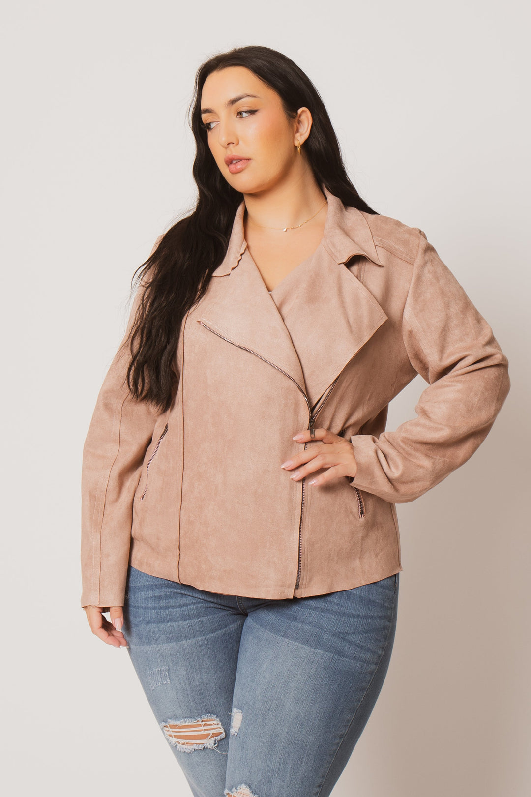 Oddi Jackets And Outerwear Plus Size Urban Edge Jacket- Mauve