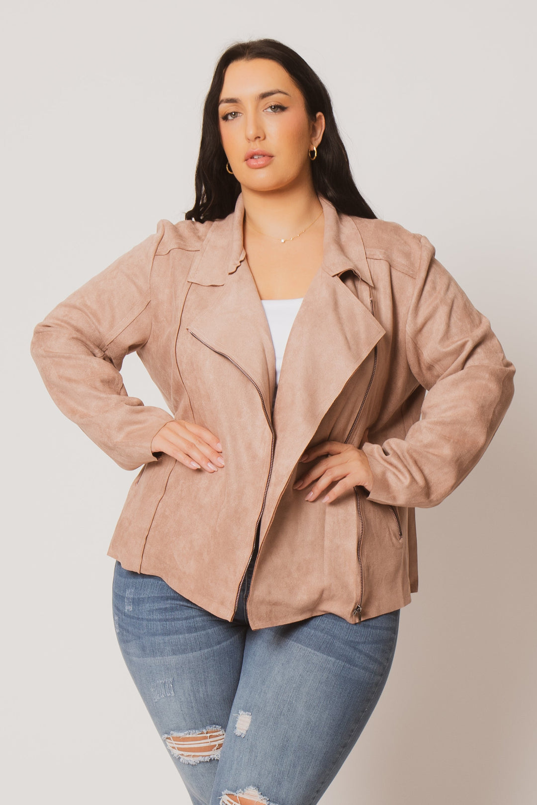 Oddi Jackets And Outerwear Plus Size Urban Edge Jacket- Mauve