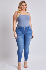 YMI Jeans Plus Size Bam Mid Waist Skinny Jean - Medium Wash