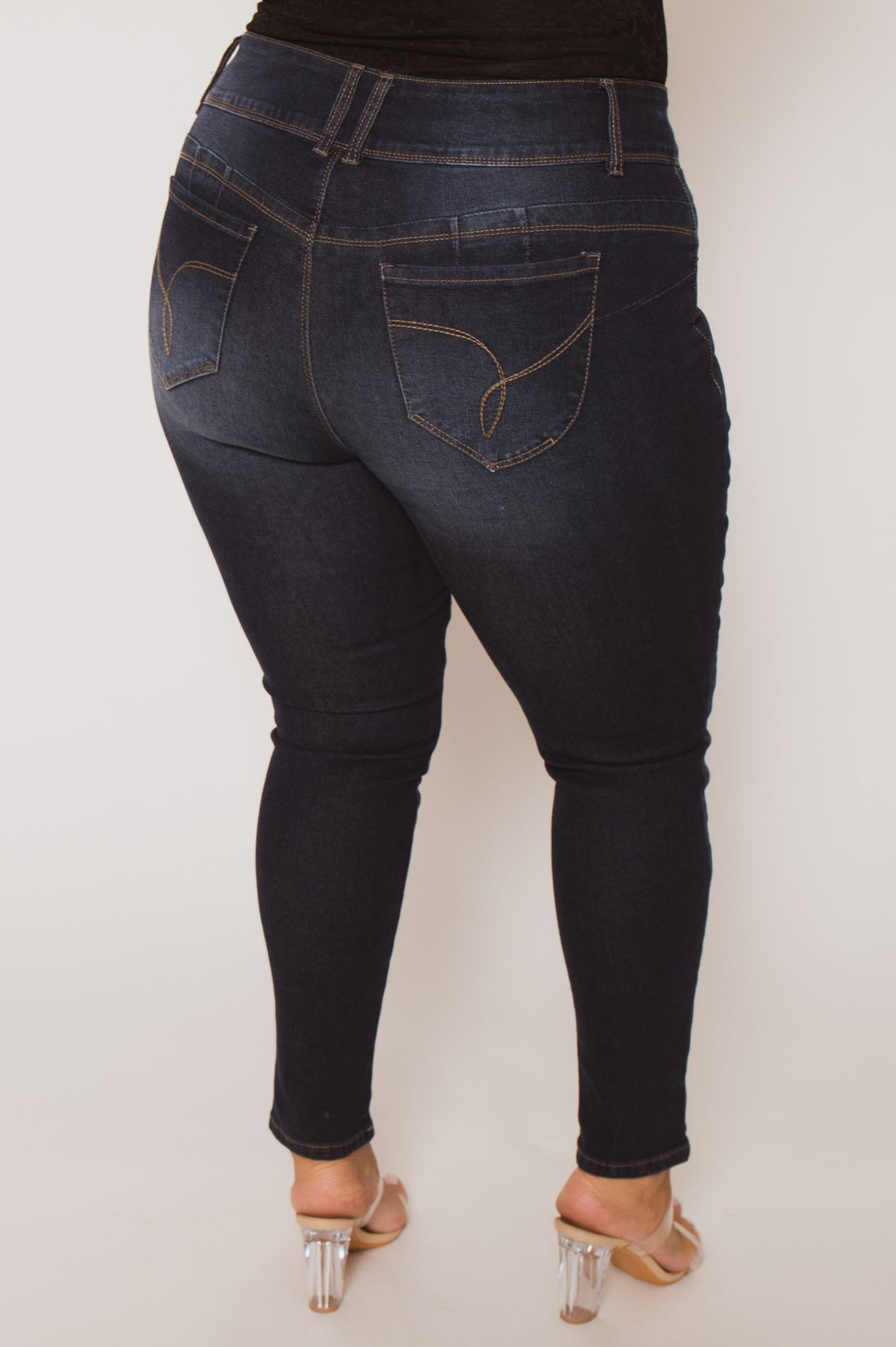YMI Jeans Plus Size Brooklyn Distressed Jeans - Dark Wash