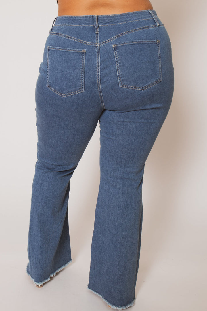 YMI Jeans Plus Size Camila Flare Jeans - Medium Wash
