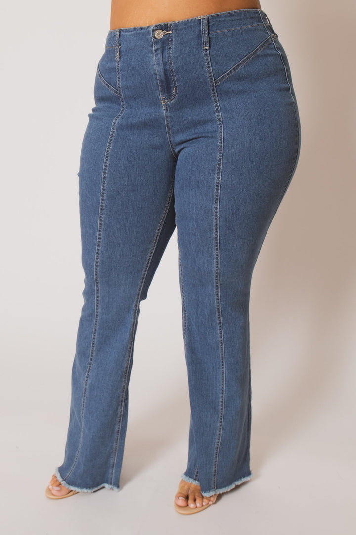 YMI Jeans Plus Size Camila Flare Jeans - Medium Wash