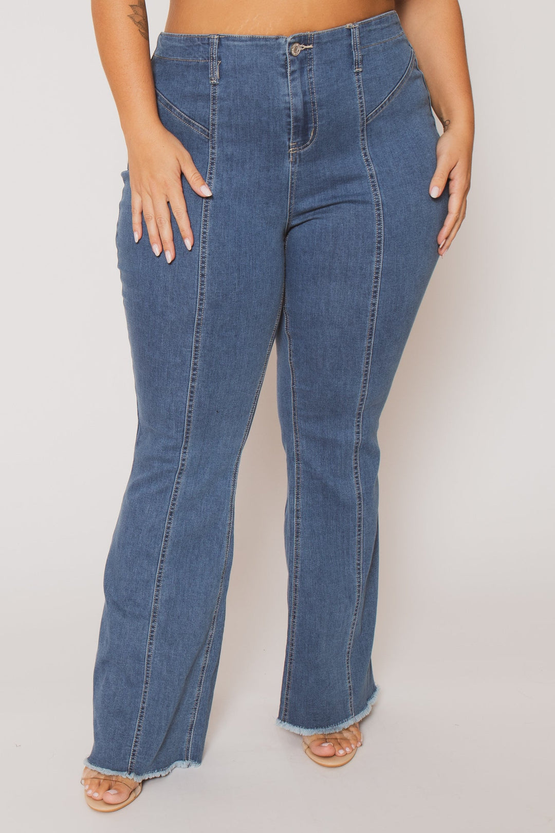 YMI Jeans Plus Size Camila Flare Jeans - Medium Wash