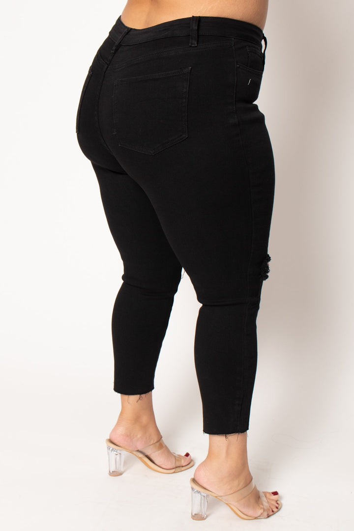 YMI Jeans Plus Size Dream Ankle Jeans - Black